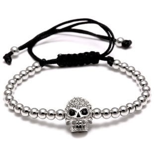 Fashion Skull Copper Plating Zircon Bracelets 1 Piece