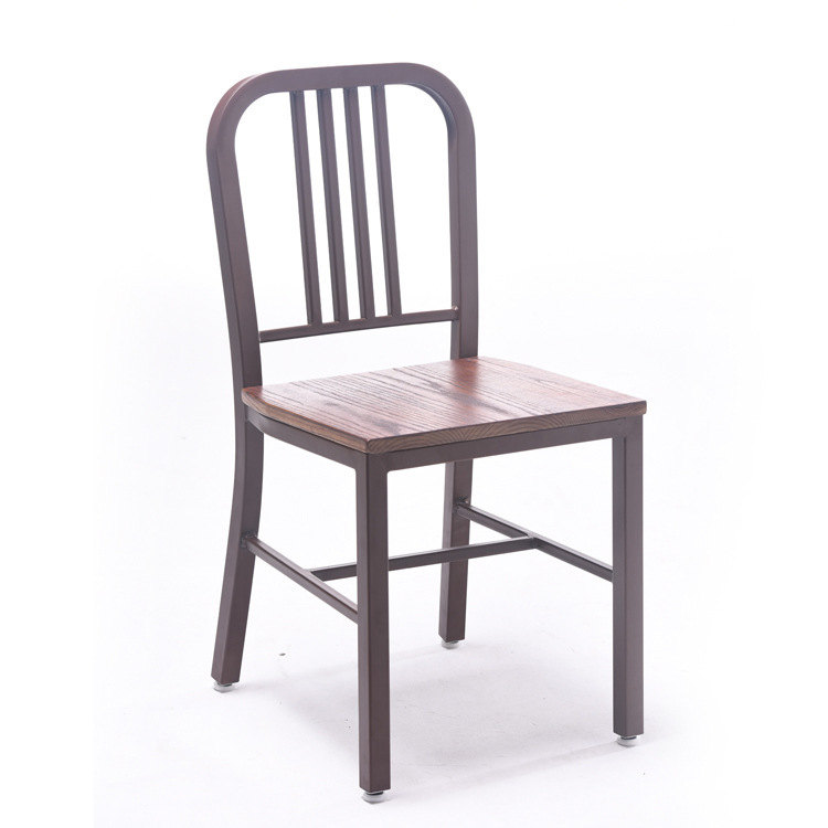 Hot Selling Guangzhou Iron Navy chair fast food restaurant milk tea shop theme restaurant metal dining chair retro iron chair