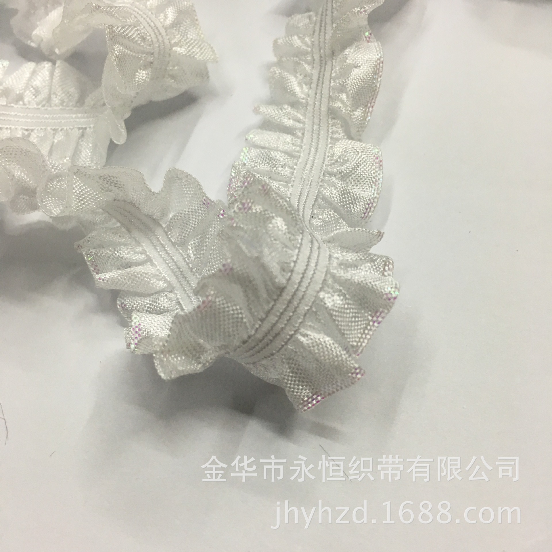 百褶弹力花边 松紧雪纱木耳花边 服装辅料DIY配件 双边