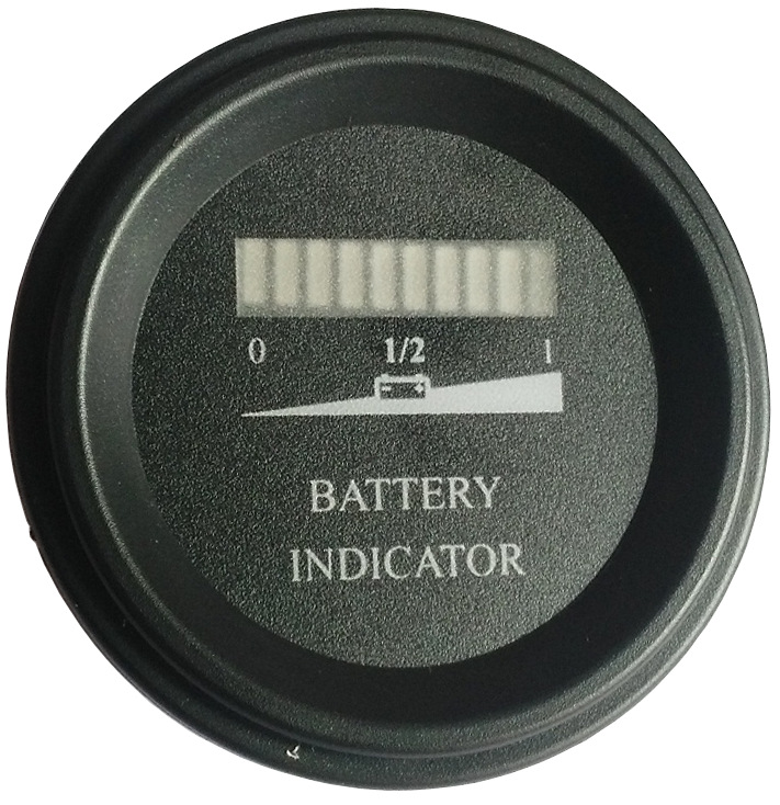 FSRS工程车洗地机高尔夫车圆型蓄电池电量表铅酸显示器12V24V48V