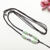 Light green pendant, glossy necklace cord from pearl, woven emerald nail decoration jade, strap, wholesale