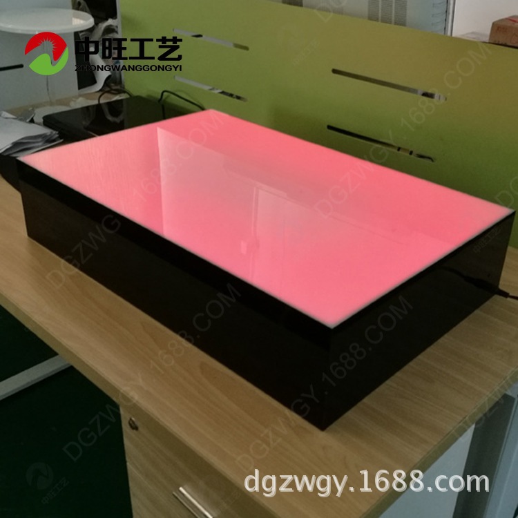 工厂加工亚克力板发光展示台 有机玻璃展示用品 两层LED展台