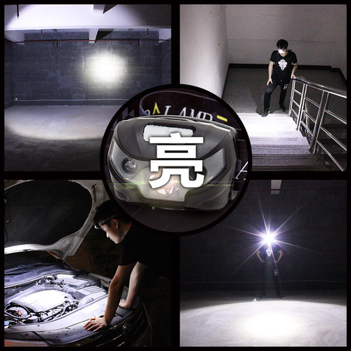 New USB rechargeable bright LED waterproof induction headlight running headlight induction charging headlight fishing light