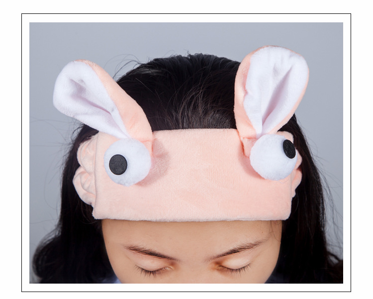 Korean Cartoon Cute Rabbit Ears Big Eyes Flannel Hairband Hair Accessories Wholesale display picture 9