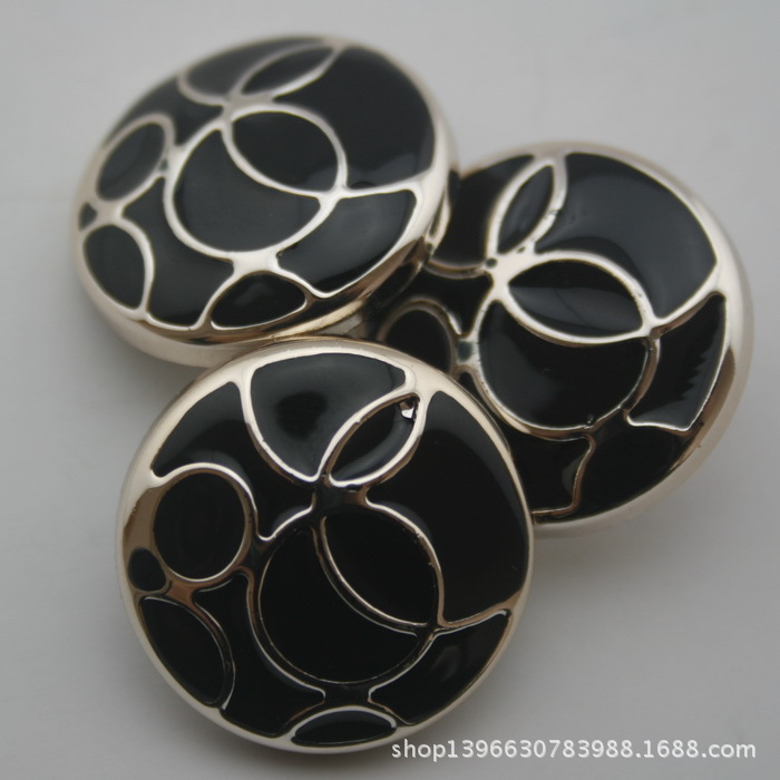 纽扣扣子批发服装辅料塑料UV电镀玫瑰金点油高脚女士大衣时装扣