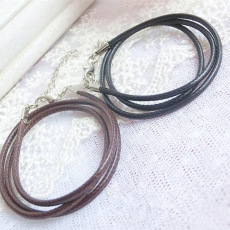 1.5mm韩国蜡绳 时光宝石干花项链咖啡色黑色绳子 DIY饰品配件批发