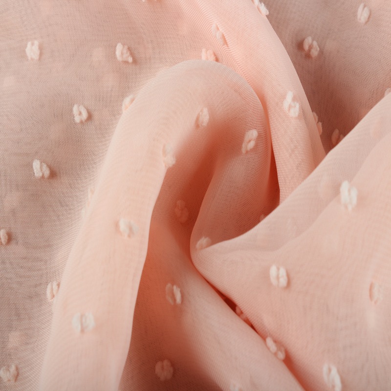 厂家现货供应 多颜色新款涤纶连衣裙雪纺点子布料 女装及配饰面料