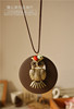 Retro ethnic accessories, wooden long necklace, sweater, cotton and linen, ethnic style, Korean style, simple and elegant design, owl