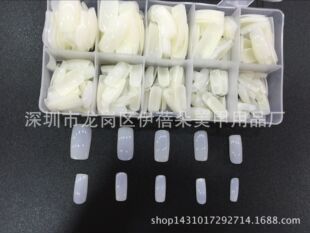 Nail nail nail fake 500 anti-drop boxed natural white transparent full paste half nail