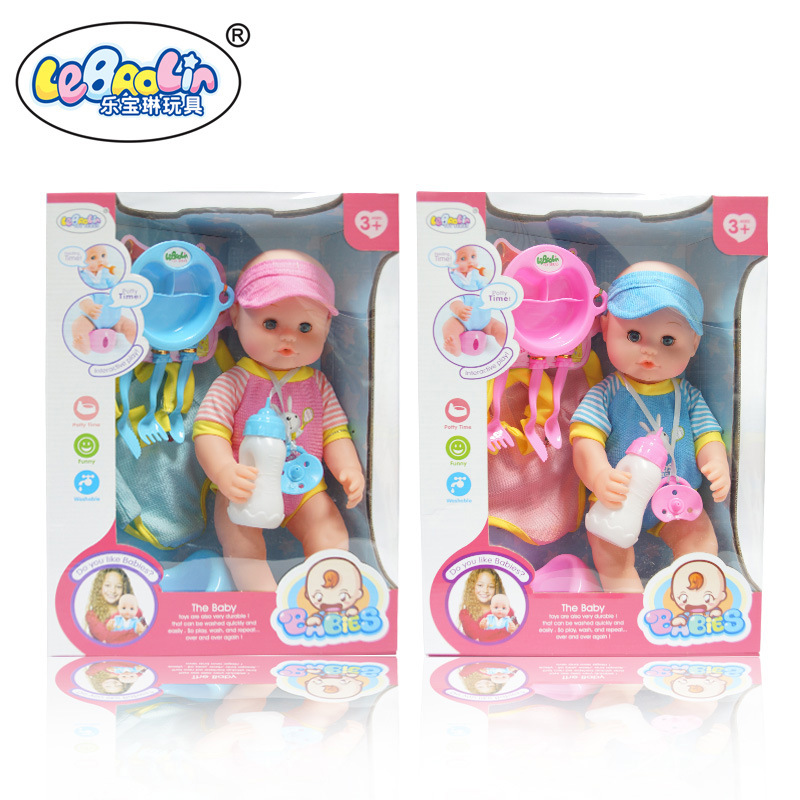 Muñeca de simulación, agua potable, orinar, muñeca con vajilla, ropa, orinal, biberón, chupete, juguete para niños