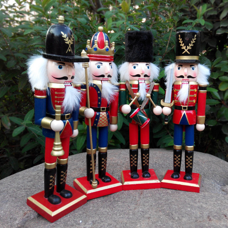 30CM Wooden Christmas Nutcracker Soldiers Puppet Zakka Creative Desktop