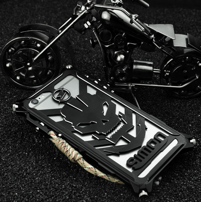 SIMON Mechanical Arm Skull Punk Premium Aluminum Metal Bumper Shockproof Case Cover for Apple iPhone 6S/6 & iPhone 6S Plus