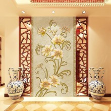 3d中式家和富贵走廊过道玄关壁画无缝无纺布墙纸客厅卧室壁纸