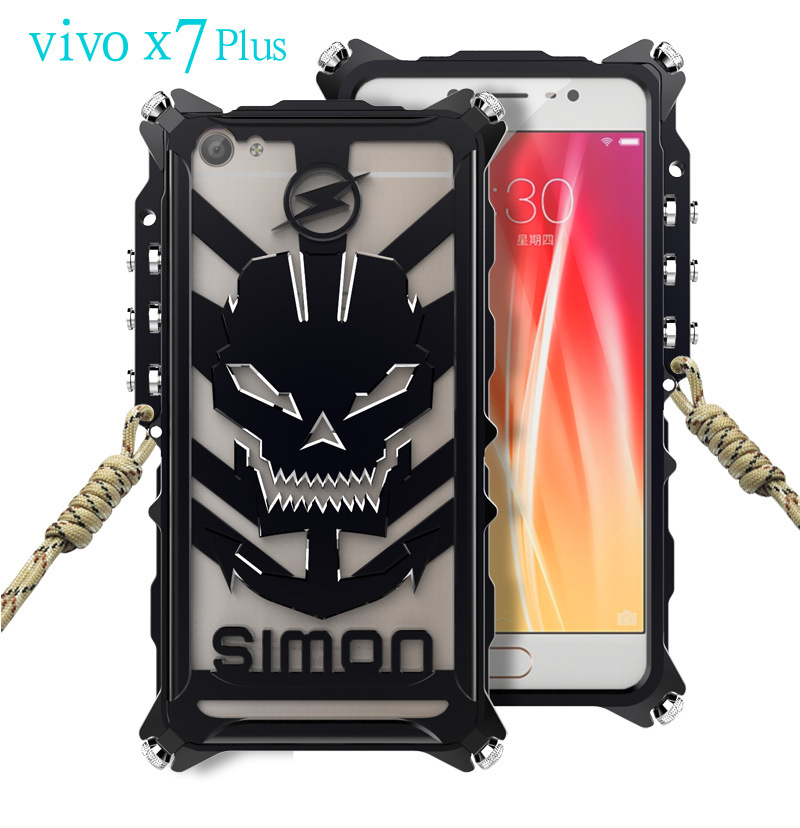 SIMON Mechanical Arm Skull Punk Premium Aluminum Metal Bumper Shockproof Case Cover for vivo X7 & vivo X7 Plus
