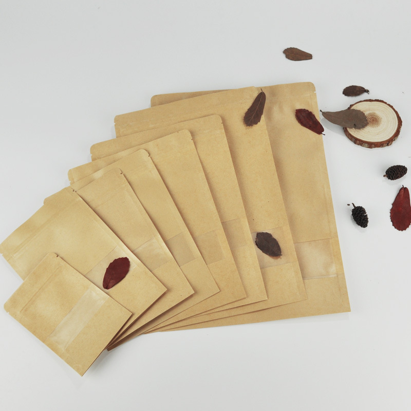 牛皮磨砂开窗纸袋自立袋干果食品包装袋自封袋密封袋饼干瓜子