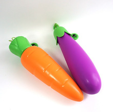 创意蔬菜水果 茄子与胡萝卜红萝卜造型晴雨伞 三折手动开