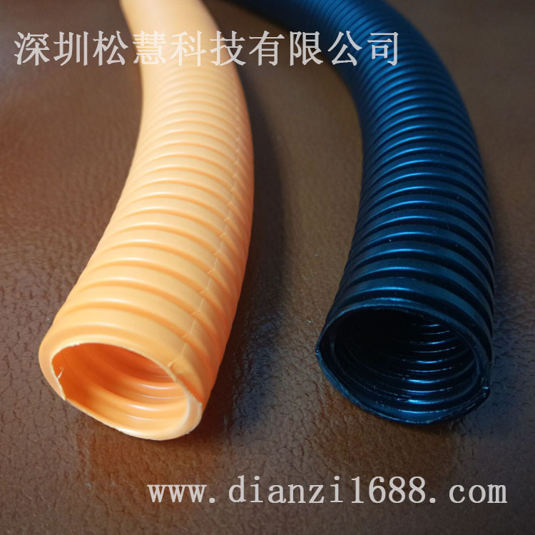 黑色塑料PE波纹管 开口阻燃波纹管 PE浪管 塑料穿线管 线缆保护管