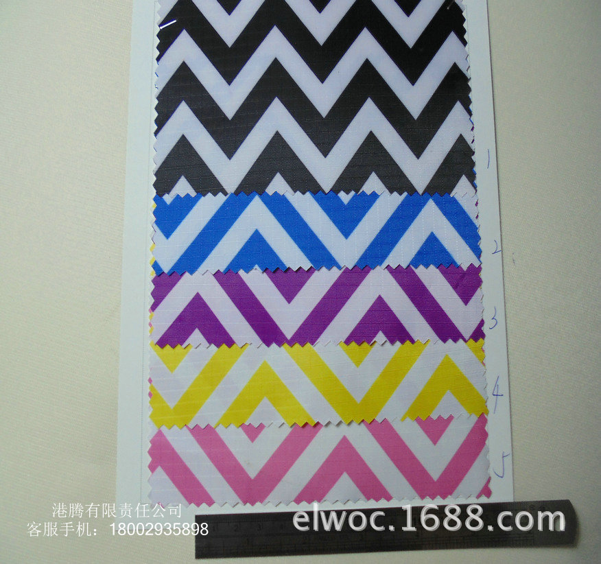 防水布料 波浪纹箱包手袋涤纶面料 弯曲线条 斑马线分流线6875