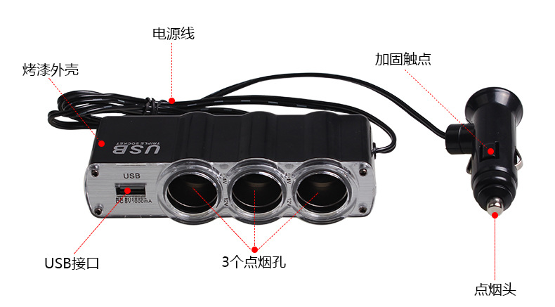 SW-1911一分三车用电源分配器_12