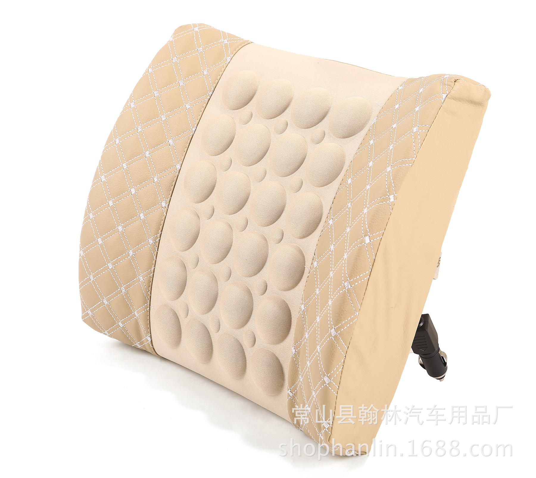 공장 직접 공급 자동차 베개 자동차 쿠션 12V 전기 허리 자수 버건디 허리 베개 사무용품