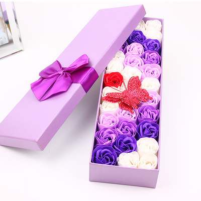 33 Square Box rose Soap flower Gift box Valentines Day gift Wedding Favor originality Festival Supplies wholesale