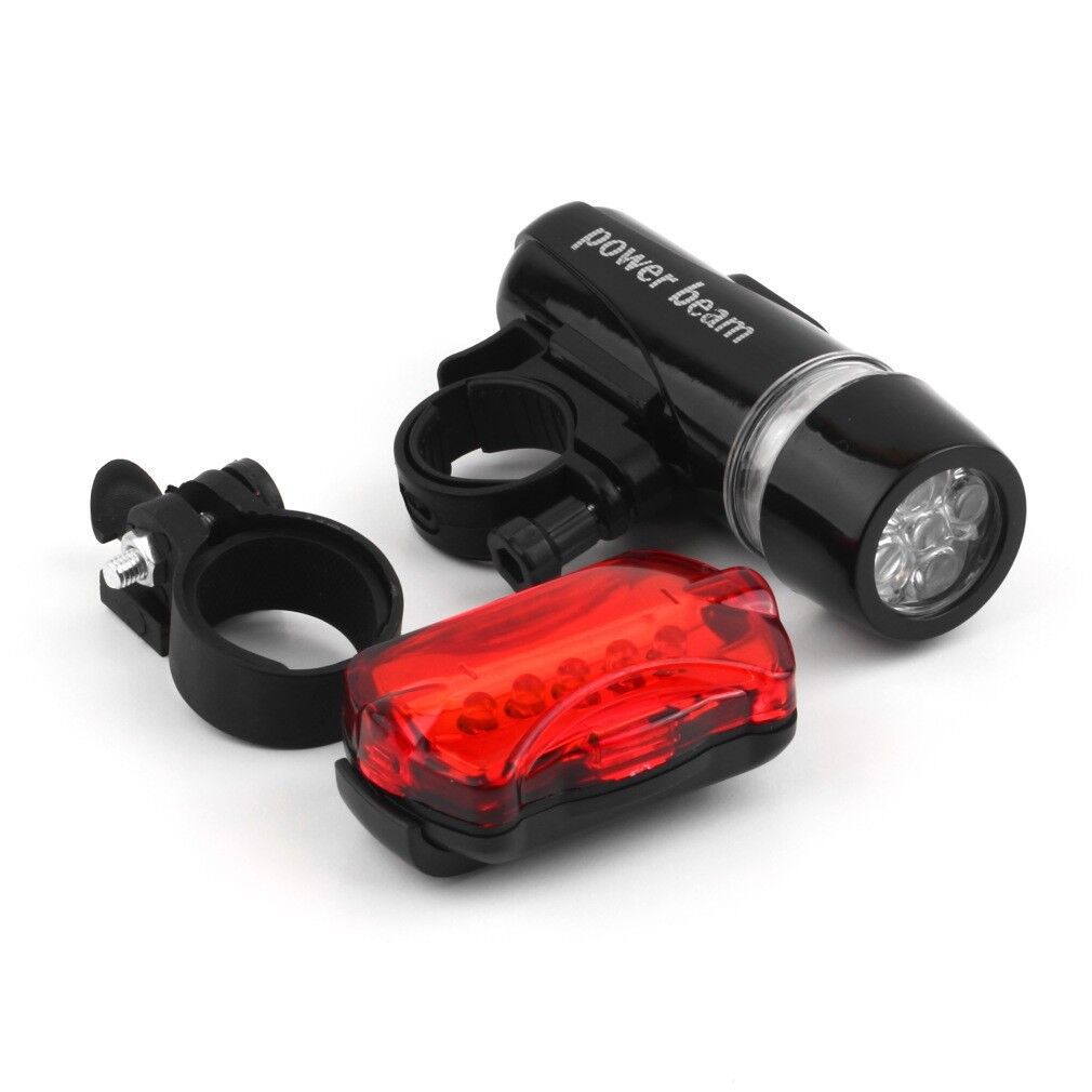 Bicicleta de montaña 5LED faro negro + mariposa luz trasera conjunto lámpara accesorios bicicleta montar equipo
