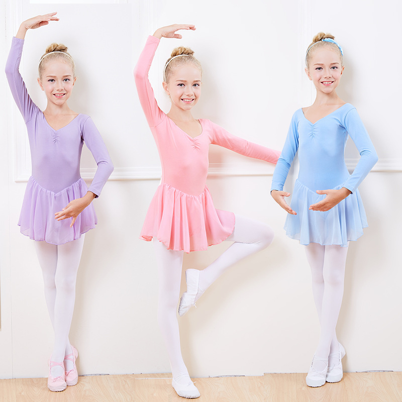 儿童舞蹈服装女童长袖秋季练功服少儿芭蕾舞考级幼儿演出服