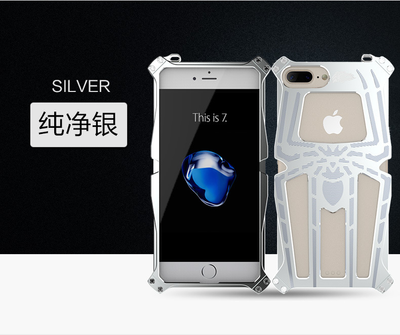 CECIL Spider-Man Aerospace Aluminum Shockproof Metal Shell Case Cover for Apple iPhone 7 & iPhone 7 Plus