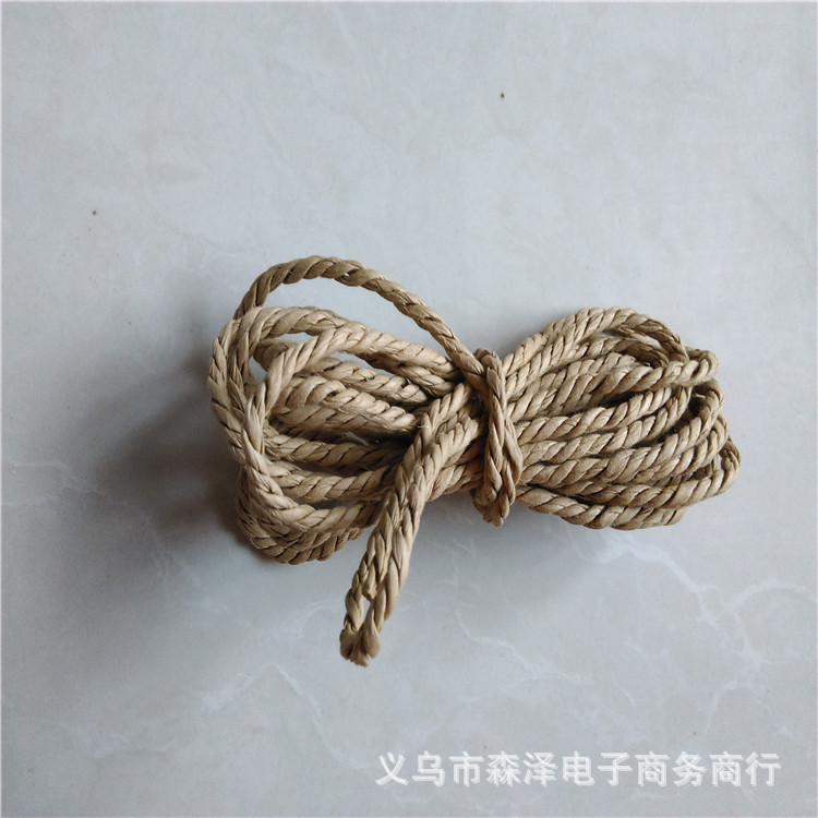 单股/双股/扁牛皮纸绳子 编织扎带 针通纸绳白色/本色/彩色2mm