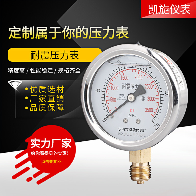 耐震压力表YN60径向 真空负压表 抗震油压水压气压表 品质保障|ru