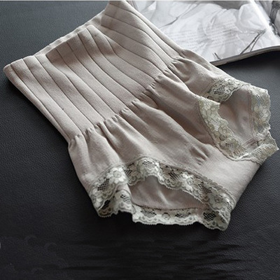 日本munafie， 高腰收腹裤一代塑身女士内裤蕾丝三角裤|ru