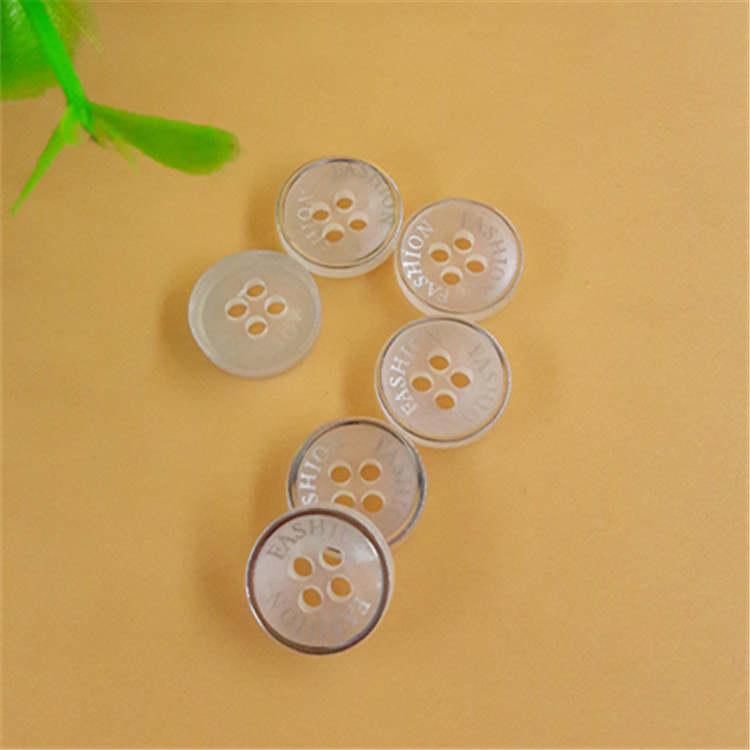 批发珠光树脂FASHION衬衫扣子18L丝印纽扣