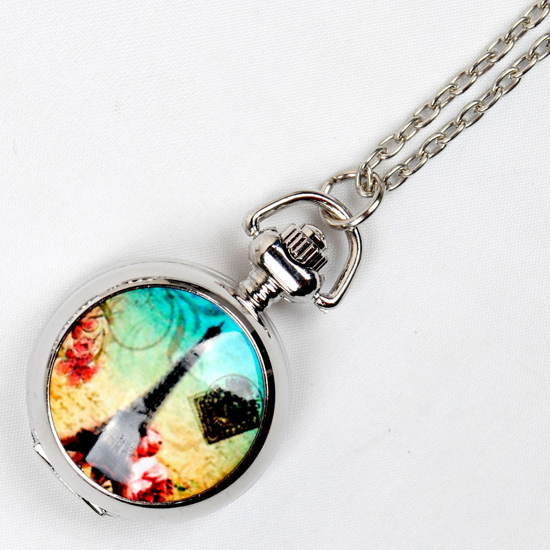 Foreign trade trumpet French Paris Eiffel Tower pocket watch European and American style retro cross-border manufacturers wholesale 6071