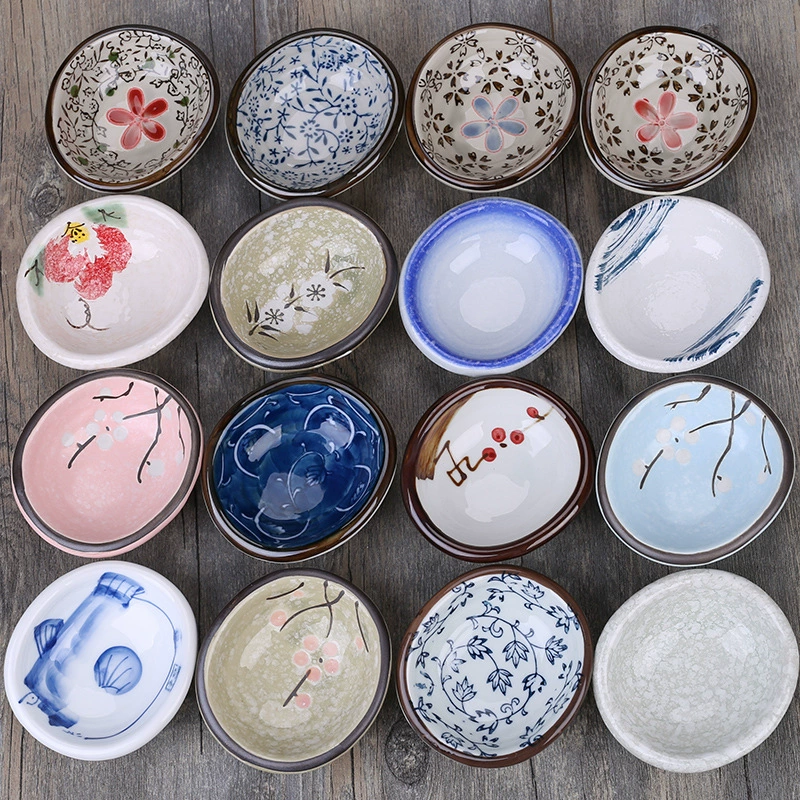 Керамическая плоская тарелка для соусов с рисунком в японском стиле Meiguang Boiled Hand-painted - стиль - маленькая творческая посуда для соусов