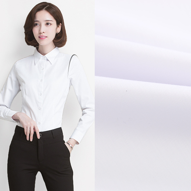 厂家直销平纹衬衫布 时尚混纺涤纶弹力面料 新款漂白休闲服装布料