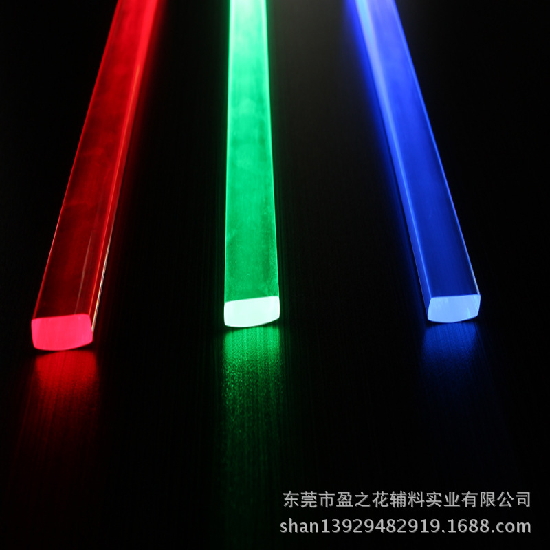 厂家供应PU导光方形条 时尚通体发光手环 透明方形胶条耐用