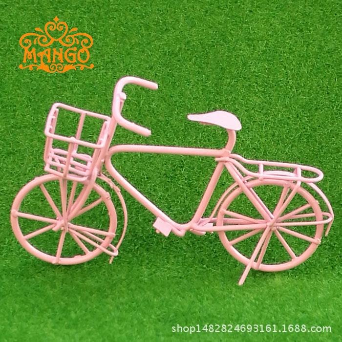 Educativos para padres e hijos juguetes de bricolaje 1:12 casa de muñecas mini muebles accesorios metal negro bicicleta