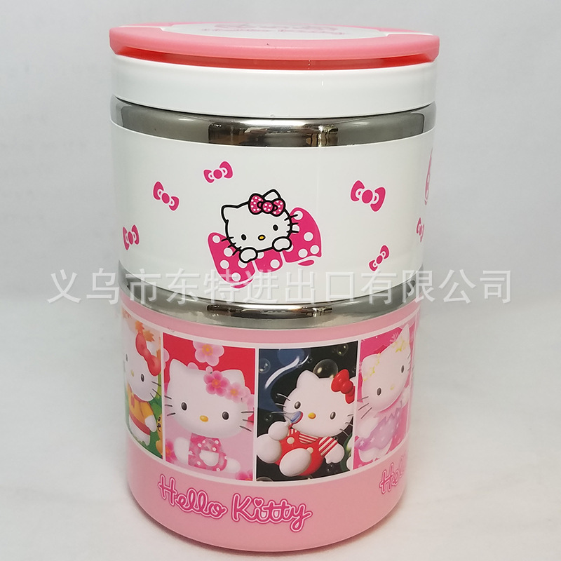 Stainless steel round lunch box in cartoon shape, children's Frozen Big white robot cat food box, student picnic lunch box detail image 10