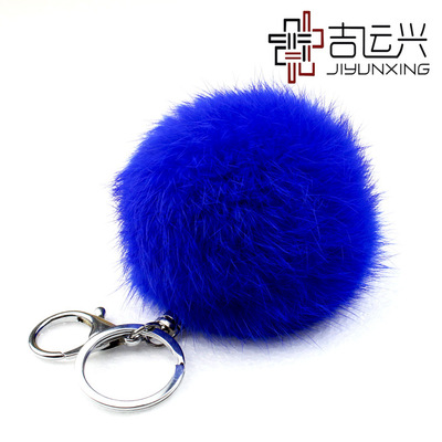 兔毛球8字扣金属钥匙扣圈配件小礼品汽车钥匙扣包挂饰厂家批发|ms