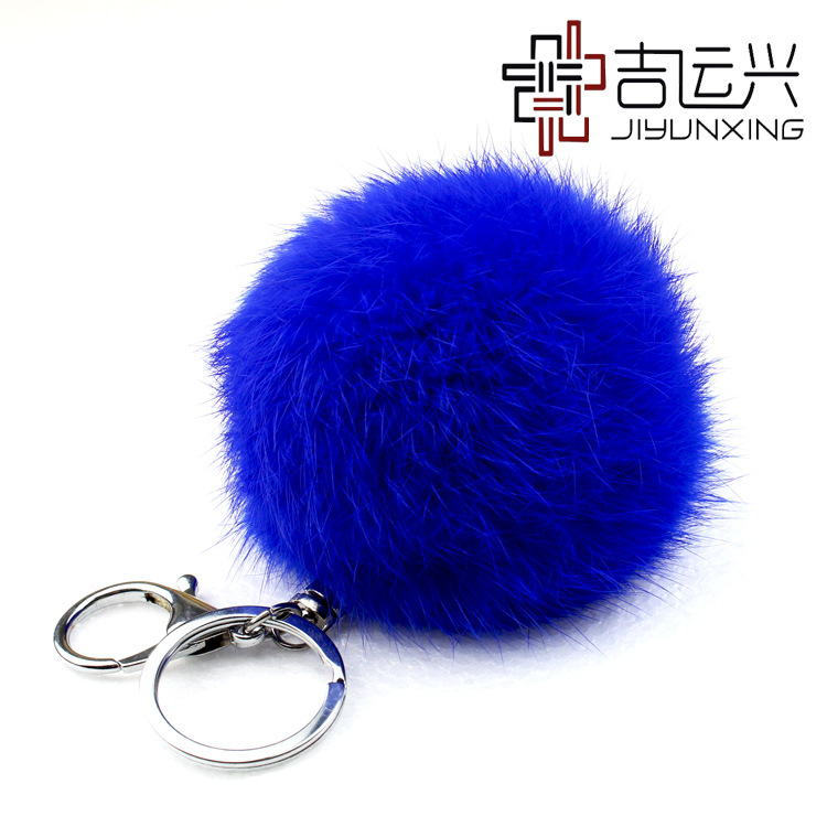 兔毛球8字扣金属钥匙扣圈配件小礼品汽车钥匙扣包挂饰厂家批发|ms