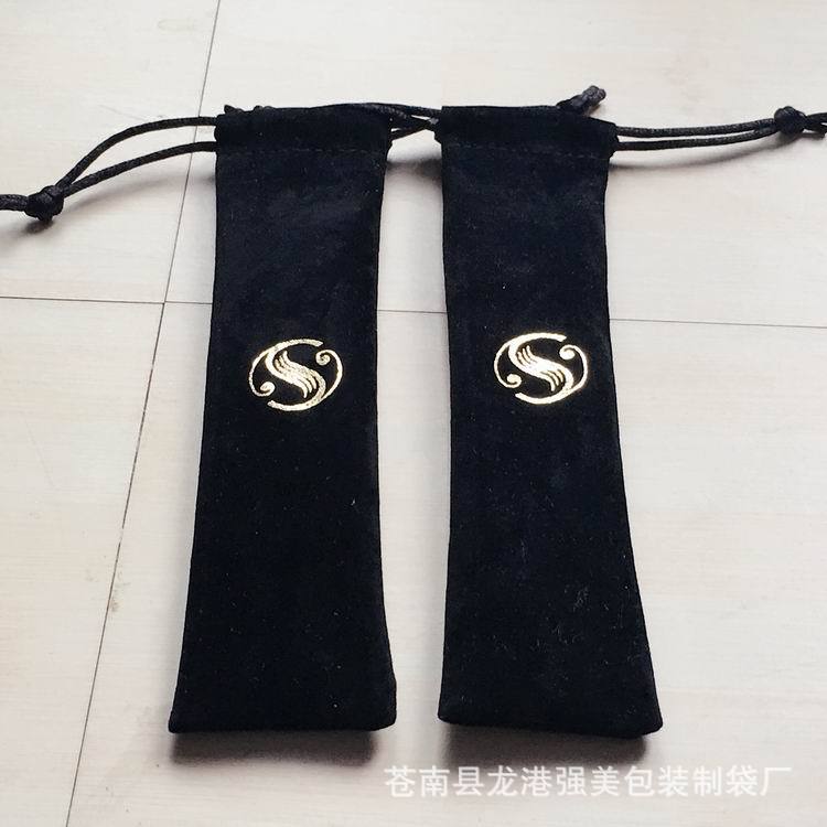 专业供应铅笔圆珠笔钢笔绒布袋 厂家绒布袋拉绳袋子烫金logo