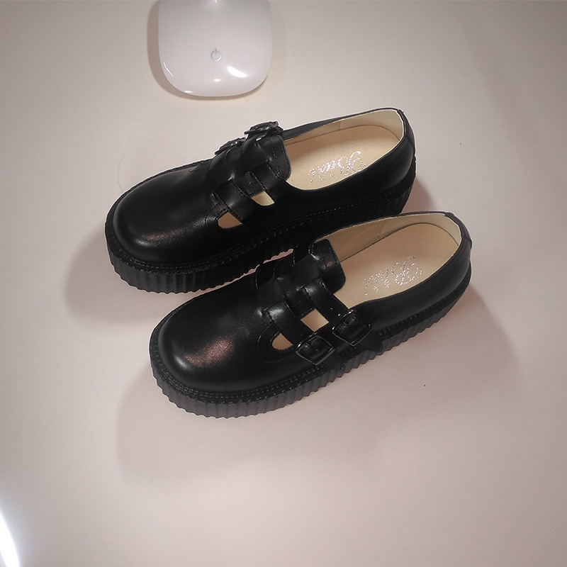 厂家批发2016春夏款休闲真皮女鞋爆款热卖松糕鞋厚底娃娃鞋防水台