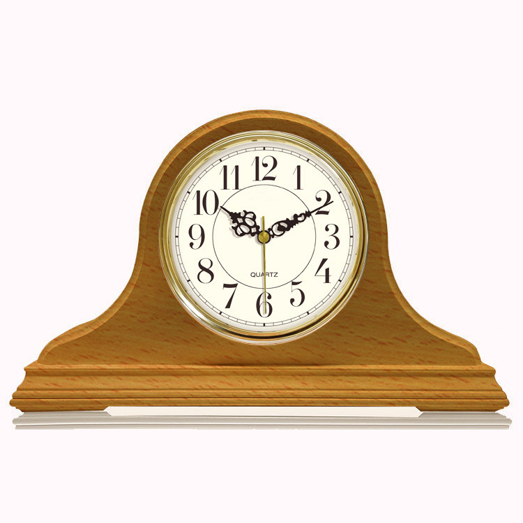 实木座钟书房石英钟木制钟静音时钟表木质台钟木纹钟复古钟T1121|ms