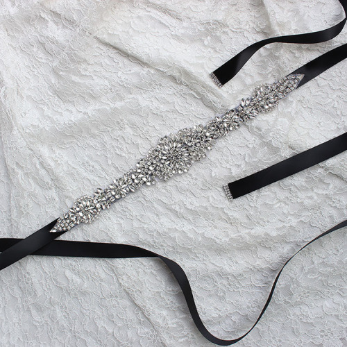 XW51 bridal belt manufacturer rhinestone wedding girdle evening party dress accessories cross-border supply