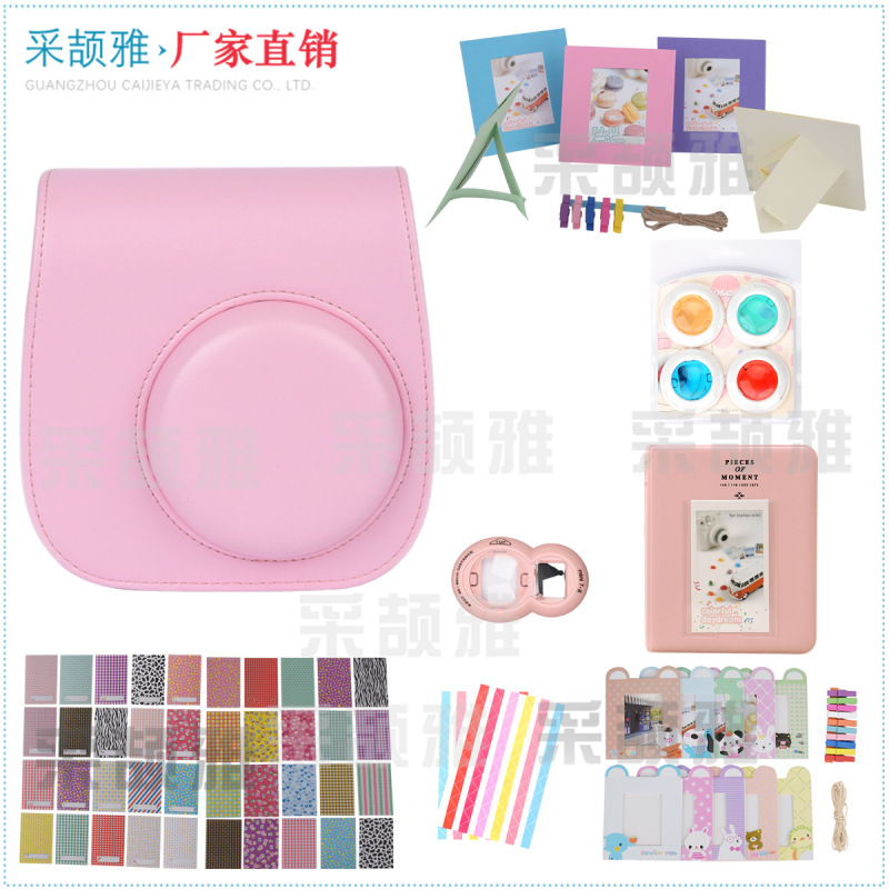 Fuji Polaroid mini8 special retro camera bag leather case leather bag shoulder photography bag Polaroid