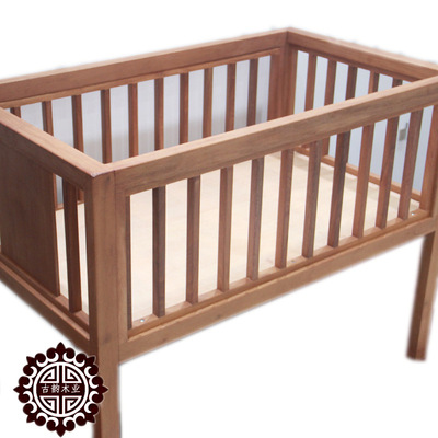 嬰兒床 廠家直銷實木簡約環保無漆BB寶寶床 多功能兒童床帶護欄