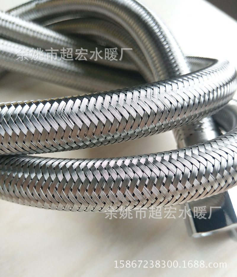 4-point 304 stainless steel wire braided flexible hose, high-pressure explosion-proof toilet water inlet pipe, cold and hot water supply metal connection pipe undefined