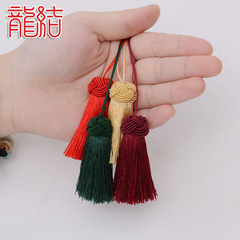 Dragon ice silk tassel earring handmade braided pendant bookmark hat tassel hanging earring multicolor factory wholesale