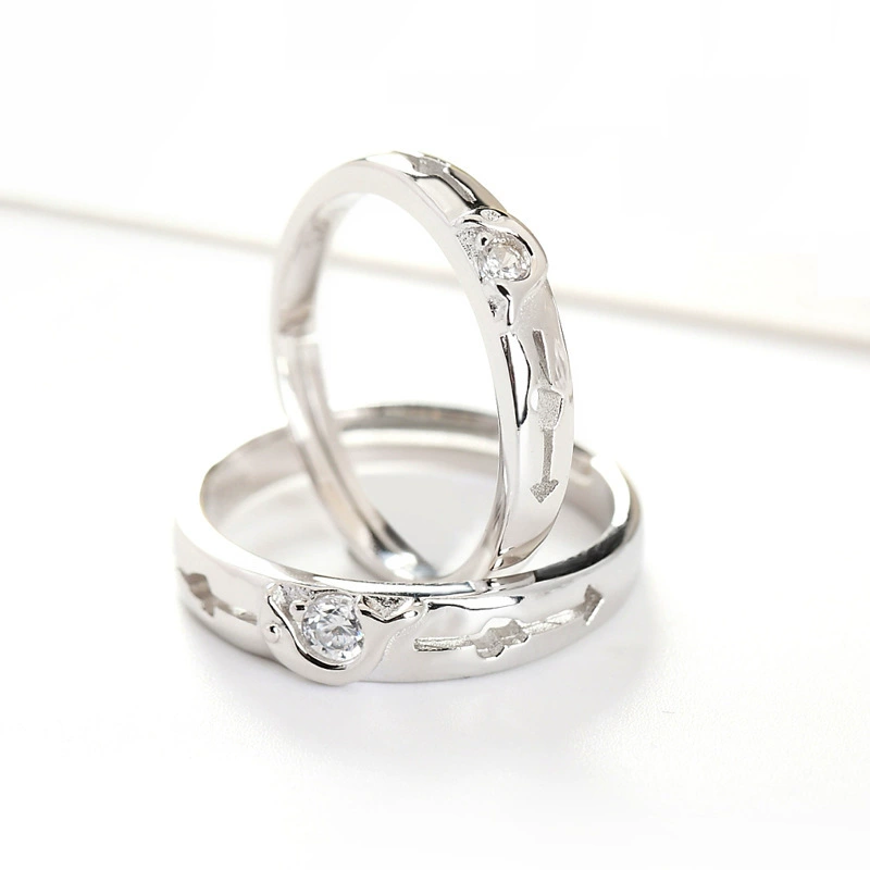 Accessory, one size ring for beloved, silver 925 sample, Korean style, wholesale