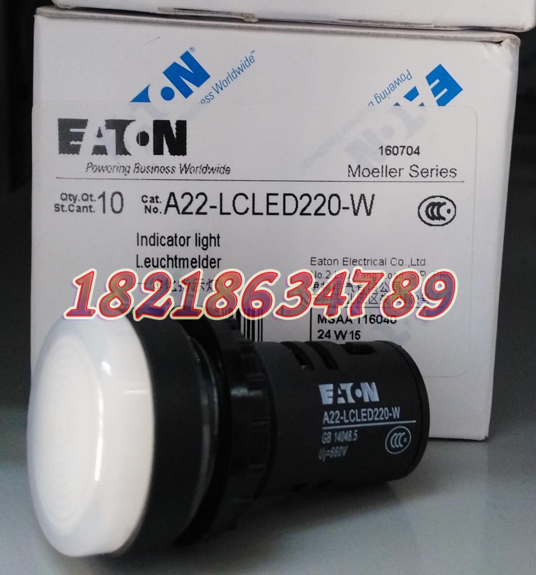 EATON MOELLER A22-LCLED220-W 穆勒一体化指示灯正品现货